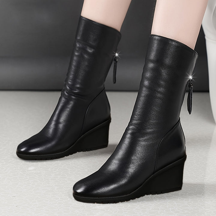 Josephine | Elegant Wedge Mid-Calf Boots