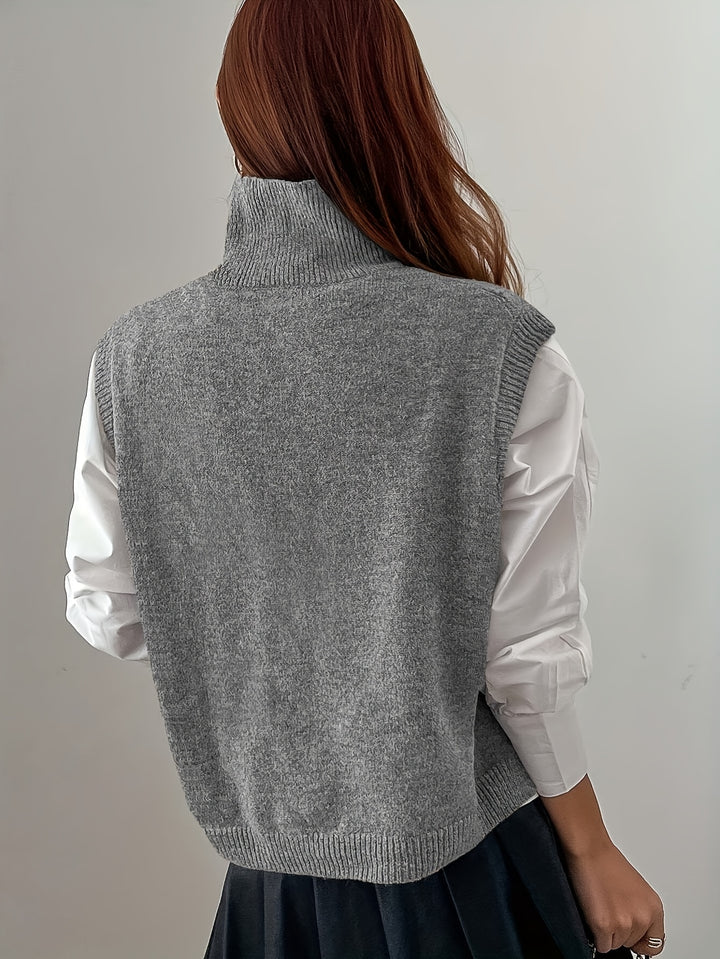 Susanna | High-Neck Knit Sweater Vest