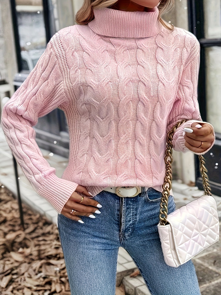 Delphina | Cable-Knit Turtleneck Sweater