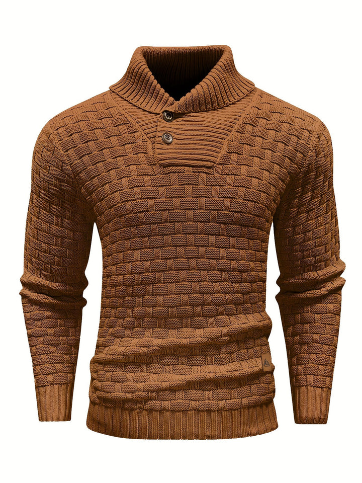 Garrett | Textured Shawl-Collar Sweater