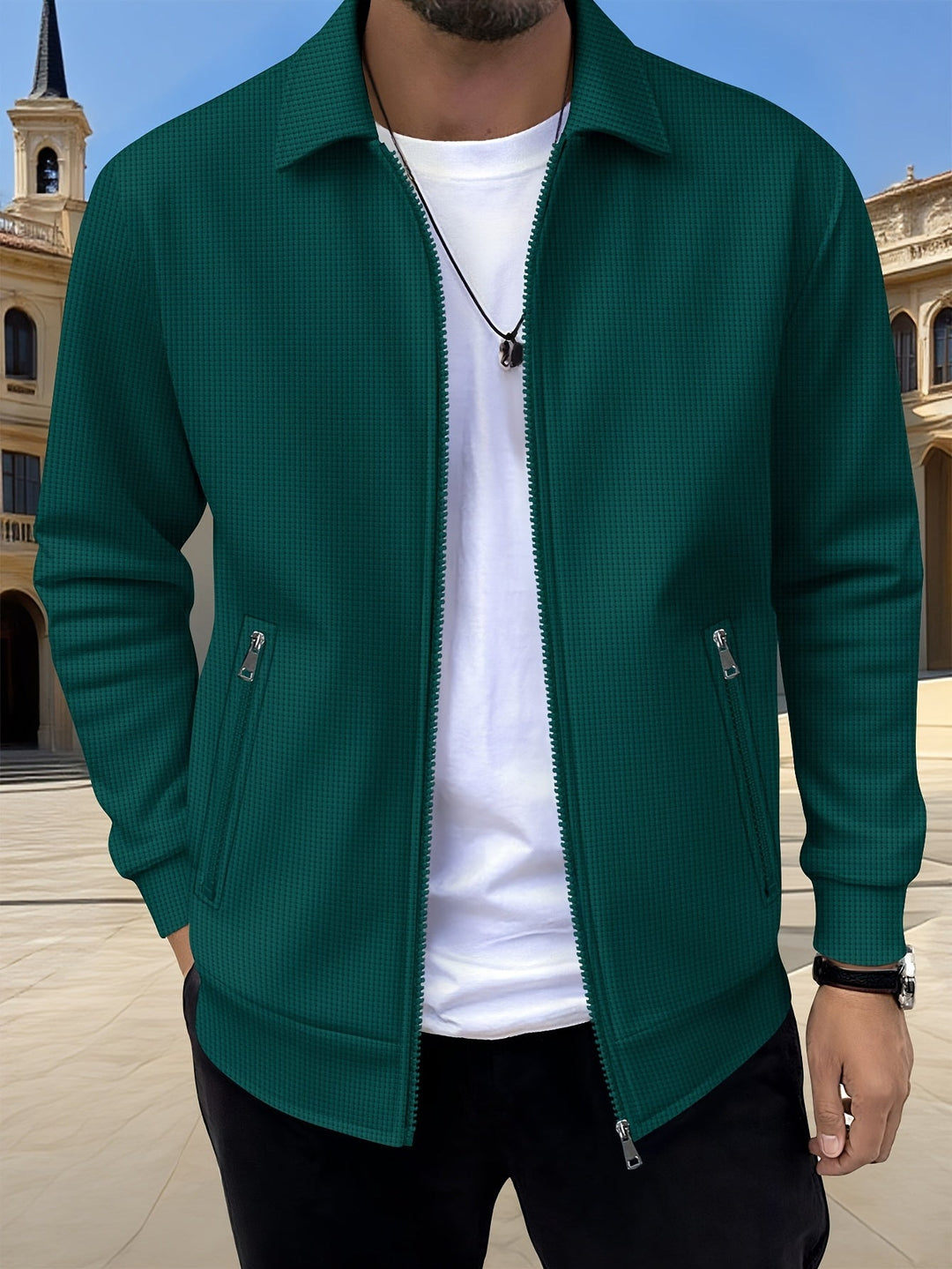 Wesley | Textured Full-Zip Jacket