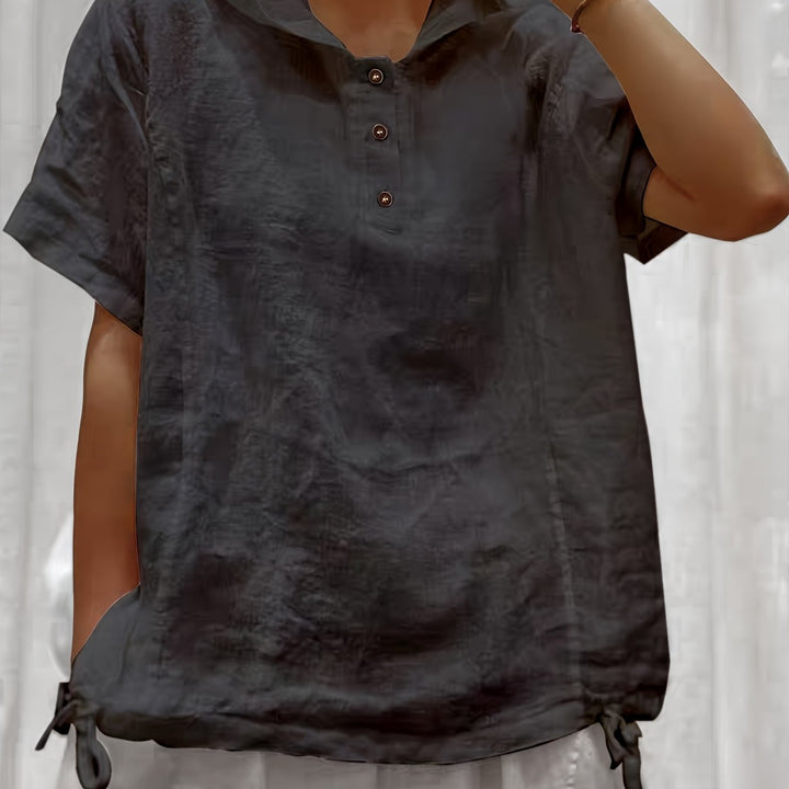 Lena | Relaxed Hooded Drawstring Top