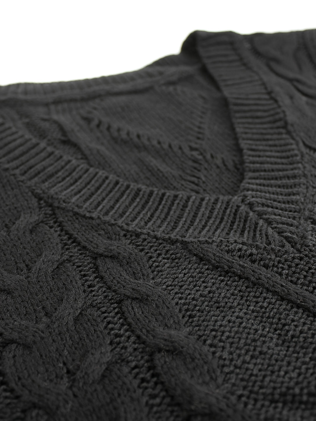 Ramona | Cable-Knit V-Neck Sweater Vest