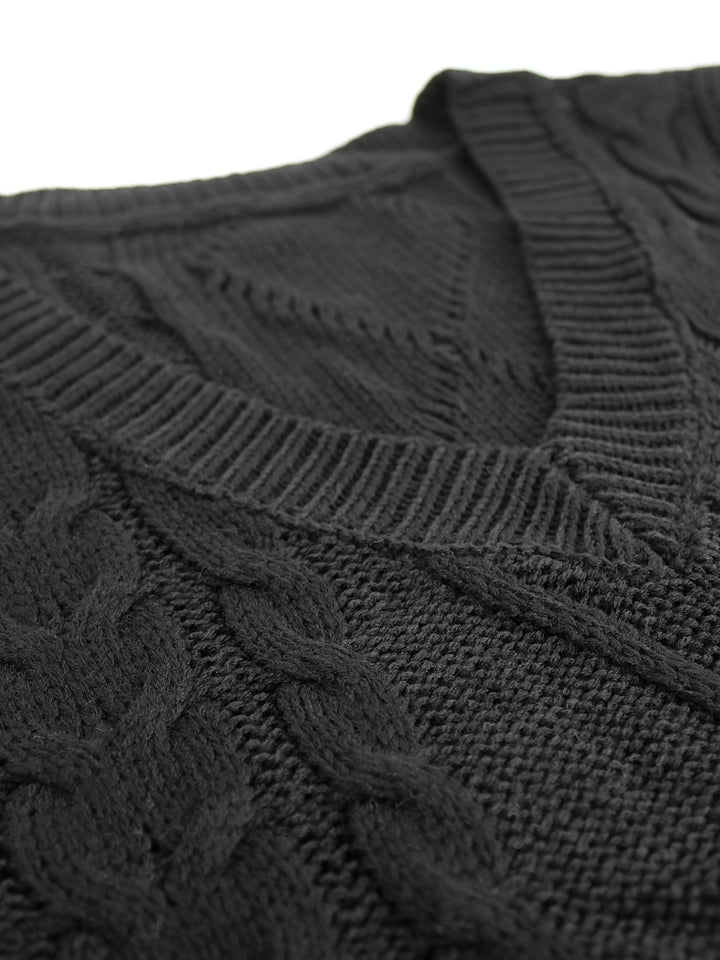 Ramona | Cable-Knit V-Neck Sweater Vest