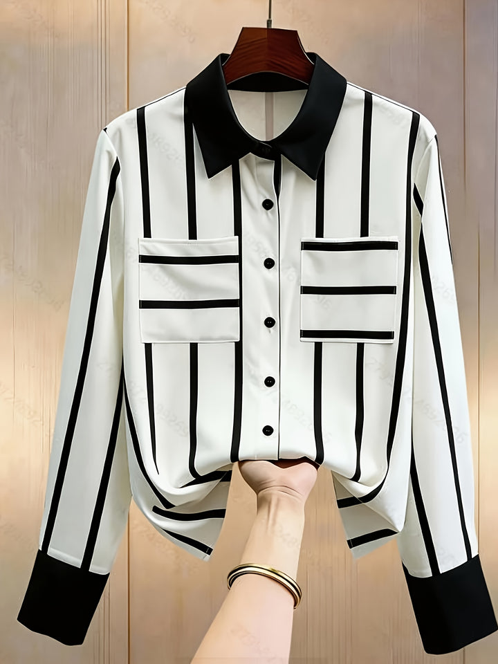 Patricia | Contrast Stripe Blouse
