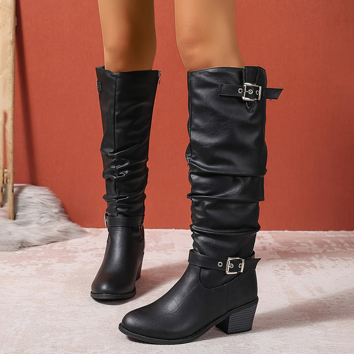 Harper | Slouchy Buckle Tall Boots