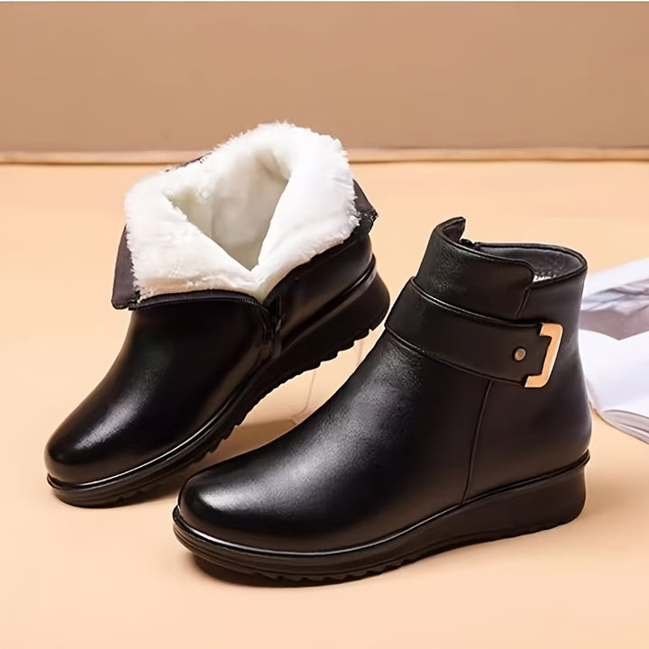 Lucille | Cozy Buckle Ankle Boots