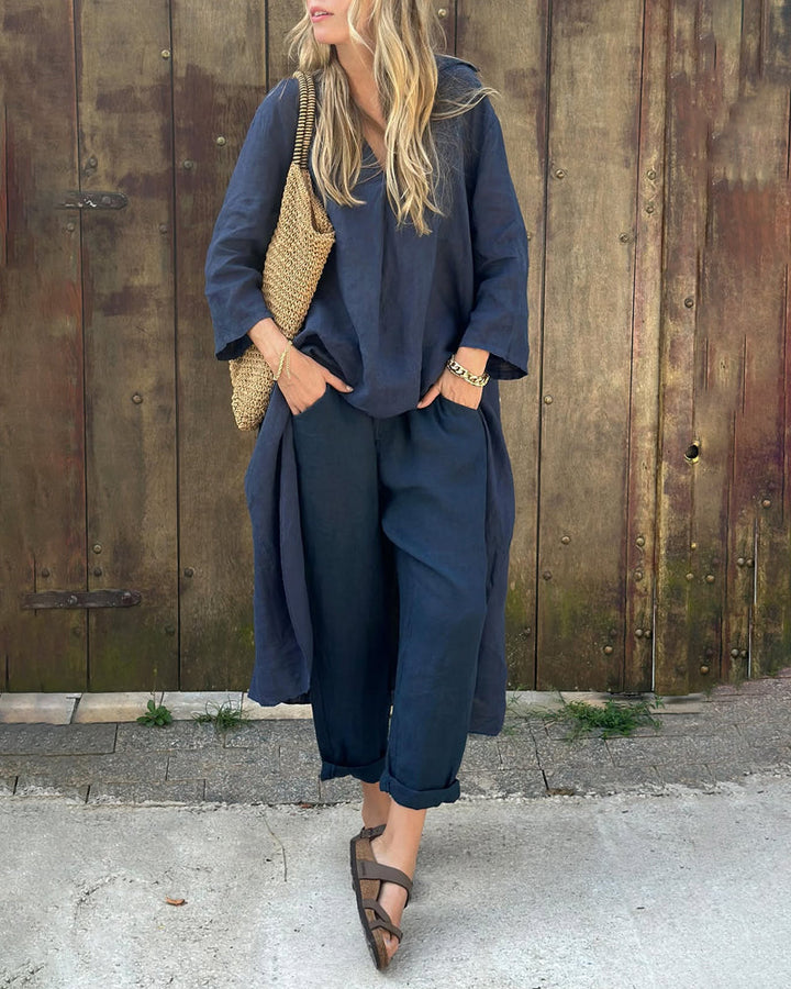 Clarisse | Elegant Loose V-Neck Set