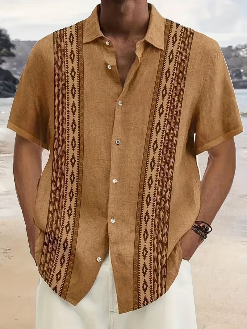 Luca | Vintage Geometric Pattern Button Shirts