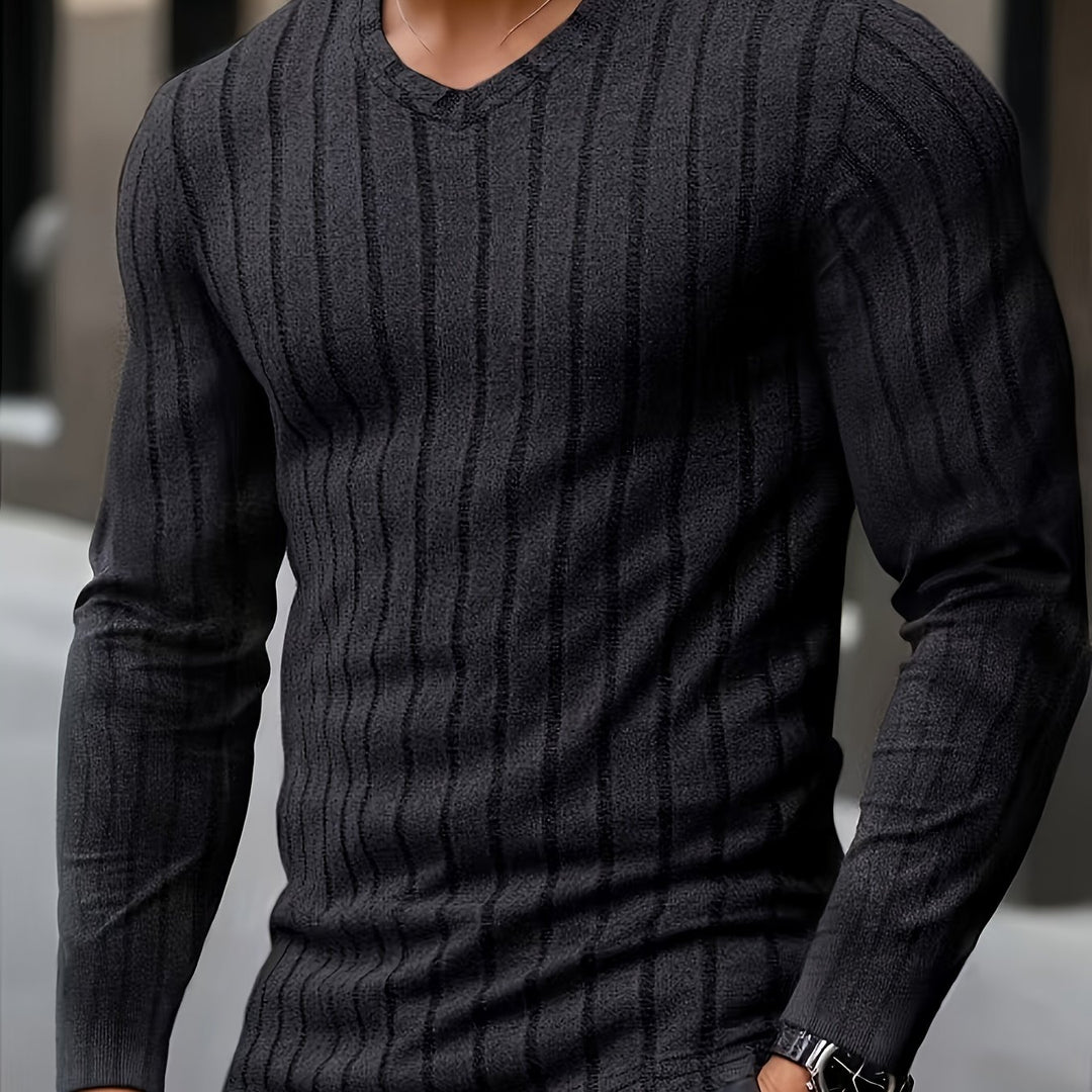 Vincent | Ribbed V-Neck Sweater