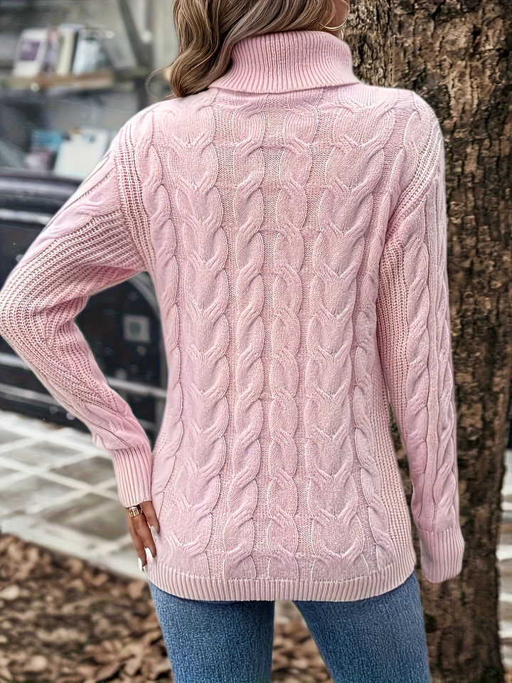 Delphina | Cable-Knit Turtleneck Sweater