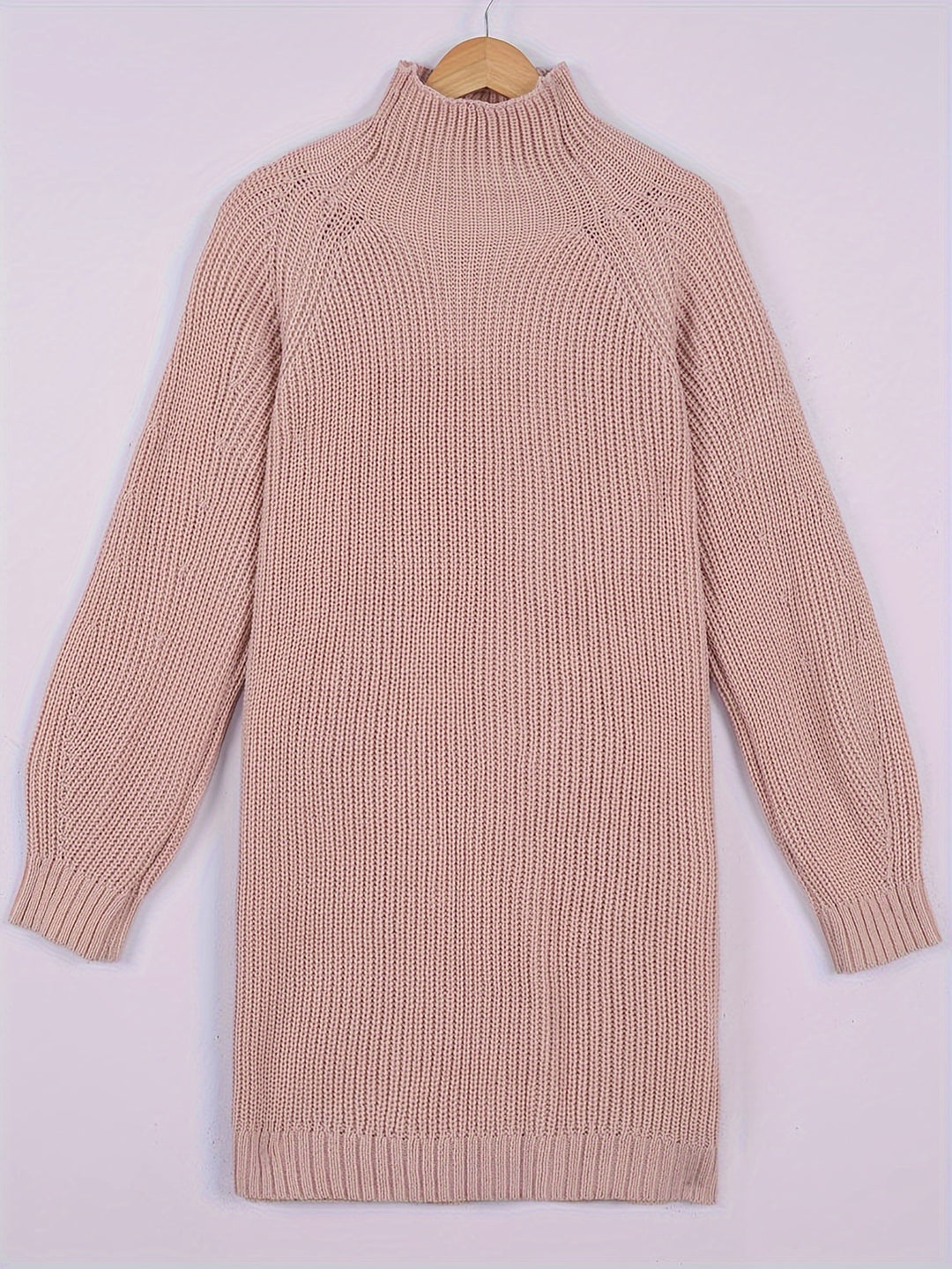 Elaine | Relaxed Half-Turtleneck Sweater Dress