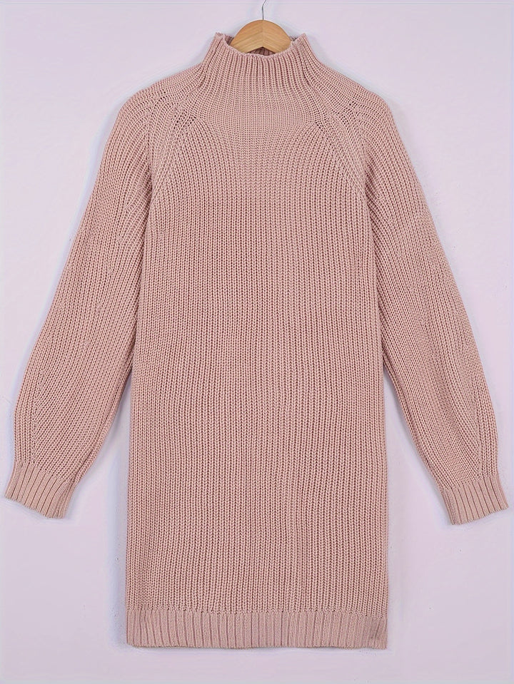 Elaine | Relaxed Half-Turtleneck Sweater Dress