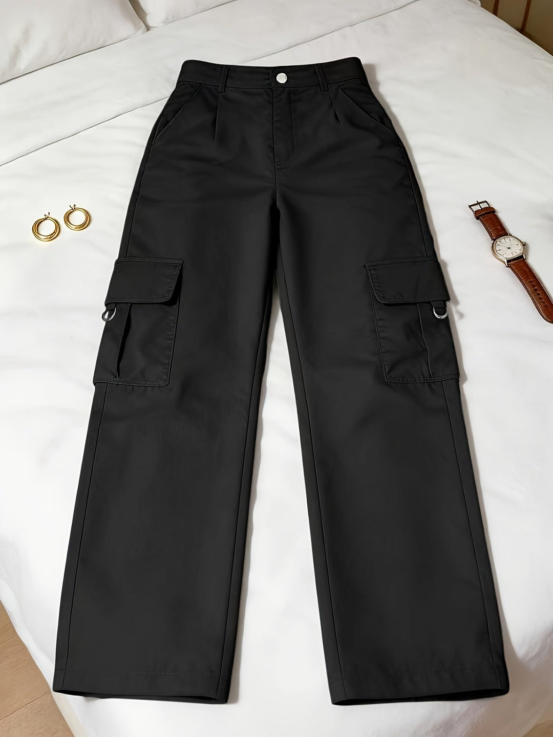 Delaney | High-Waisted Wide-Leg Cargo Pants
