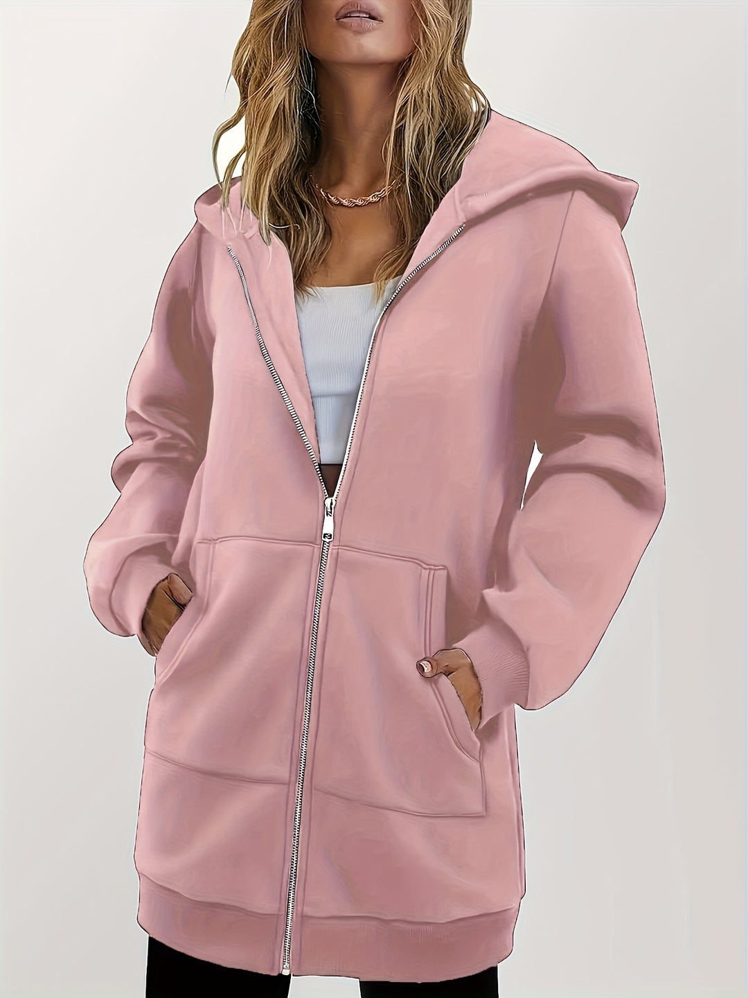 Sabina | Longline Zip-Up Hoodie
