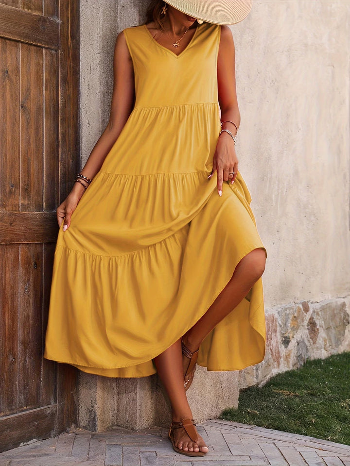 Kaela | Elegant Holiday V-Neck Loose Dress