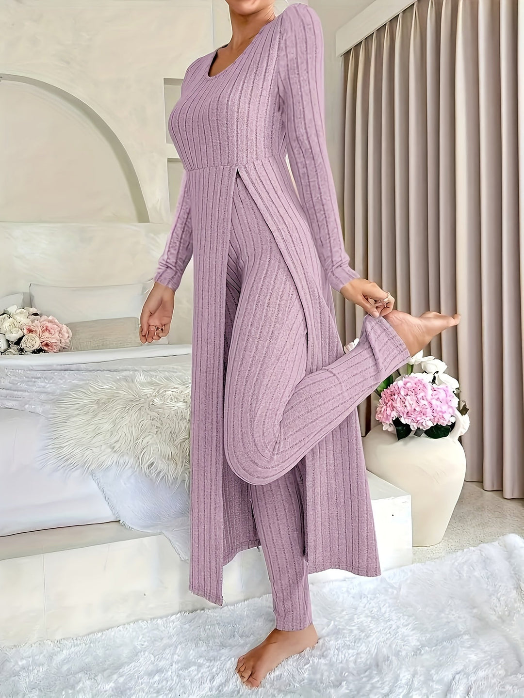 Estelle | Ribbed Lounge Two-Piece Set