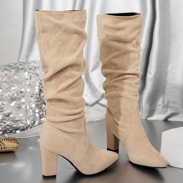 Adele | Slouch Pointed-Toe Heeled Boots