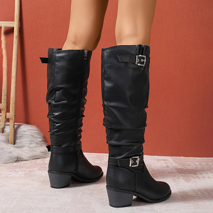 Harper | Slouchy Buckle Tall Boots