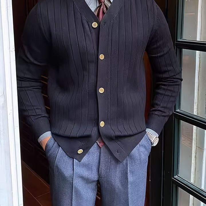 Franklin | Ribbed Button-Up Cardigan