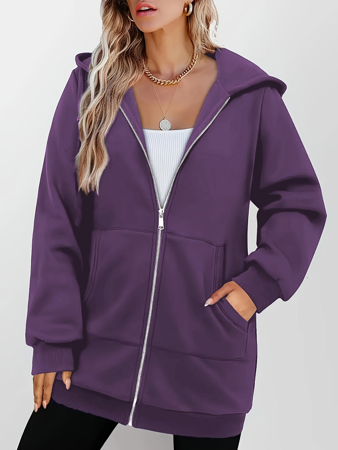 Sabina | Longline Zip-Up Hoodie