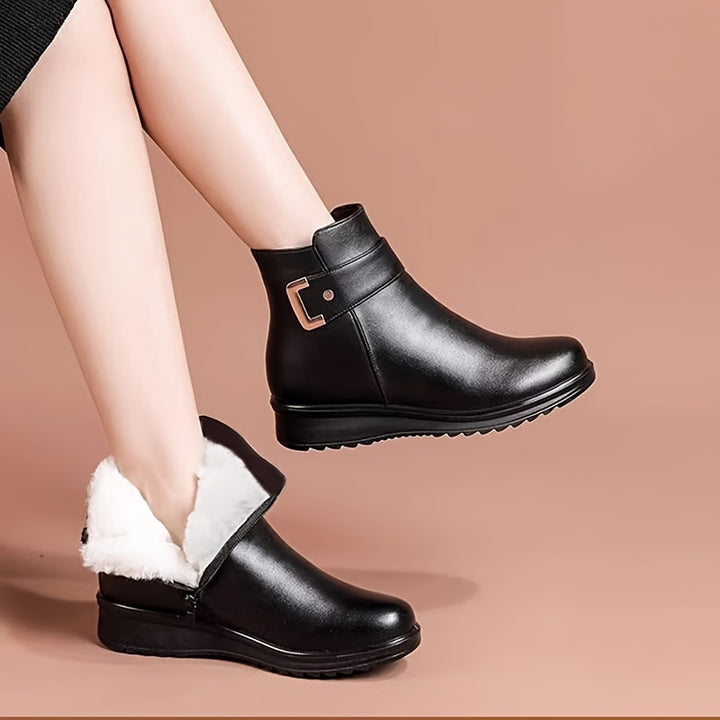 Lucille | Cozy Buckle Ankle Boots
