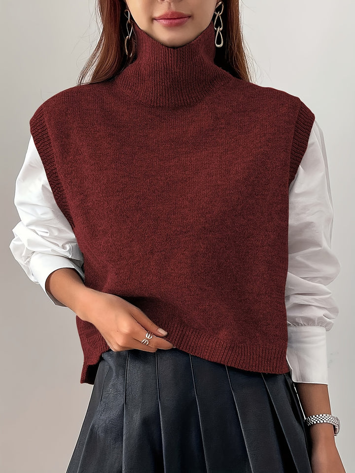 Susanna | High-Neck Knit Sweater Vest