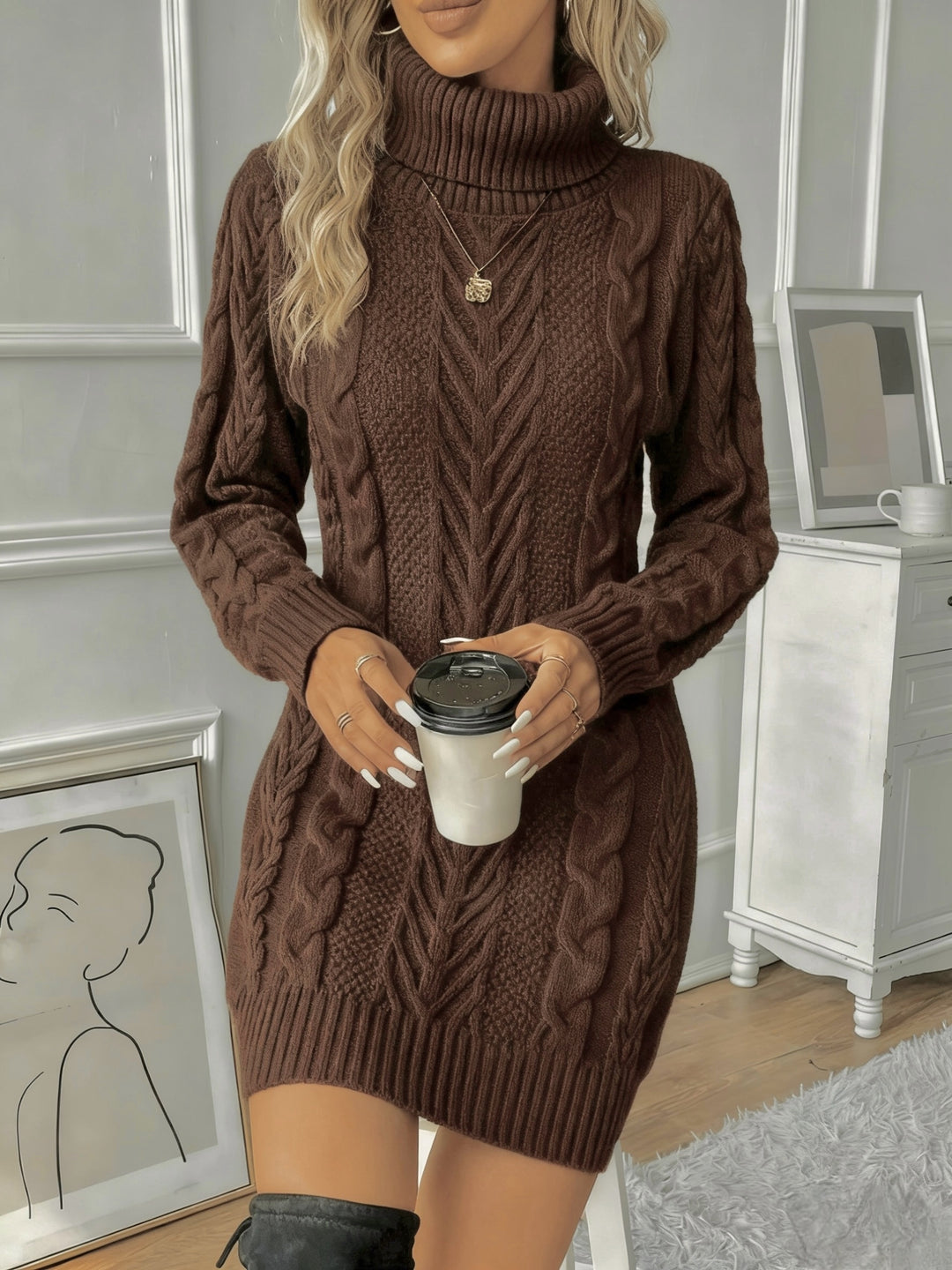 Della | Cable-Knit Sweater Dress