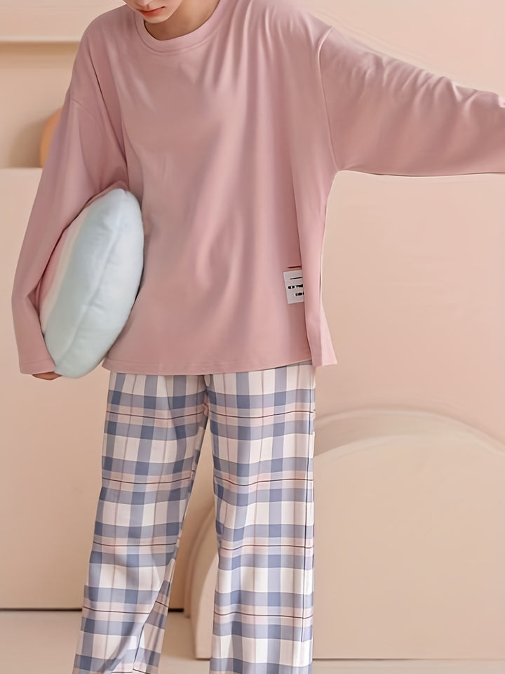 Annabel | Cozy Plaid Two-Piece Lounge Set