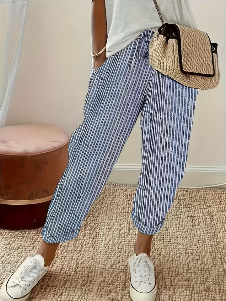 Chelsea | Striped Wide-Leg Casual Pants