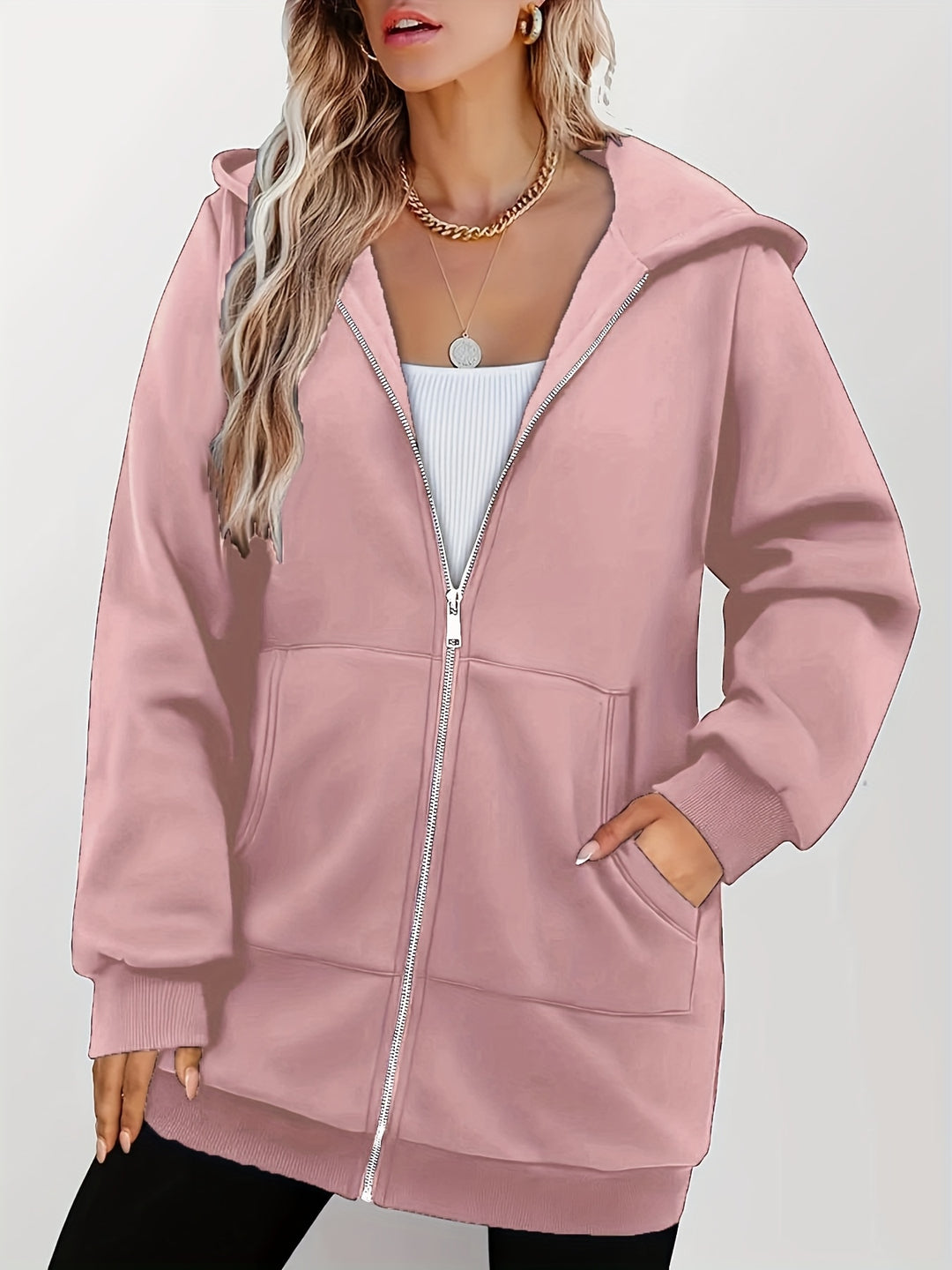 Sabina | Longline Zip-Up Hoodie