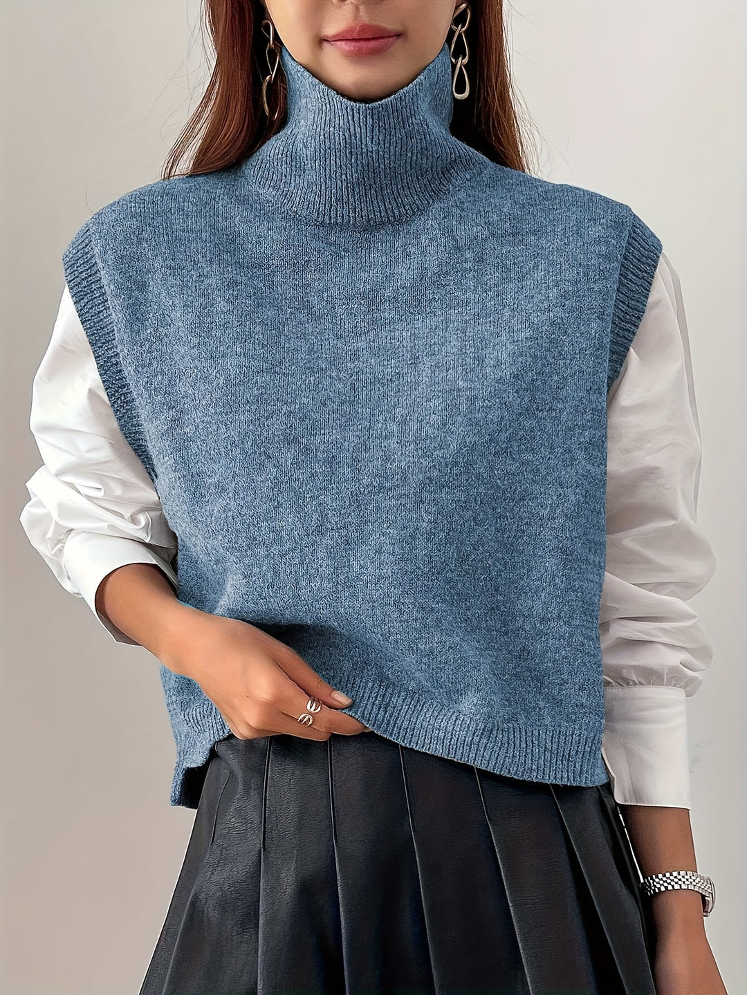 Susanna | High-Neck Knit Sweater Vest