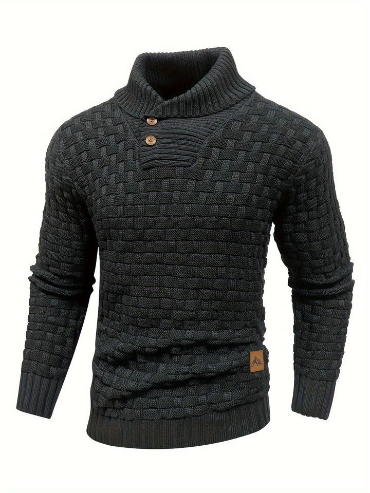 Garrett | Textured Shawl-Collar Sweater