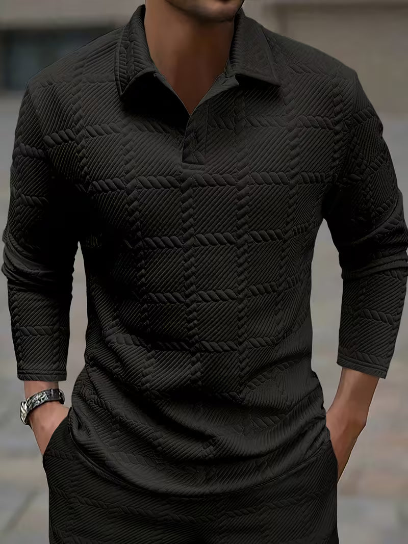Lorcan | Classic Knit Jacquard Collar Shirt