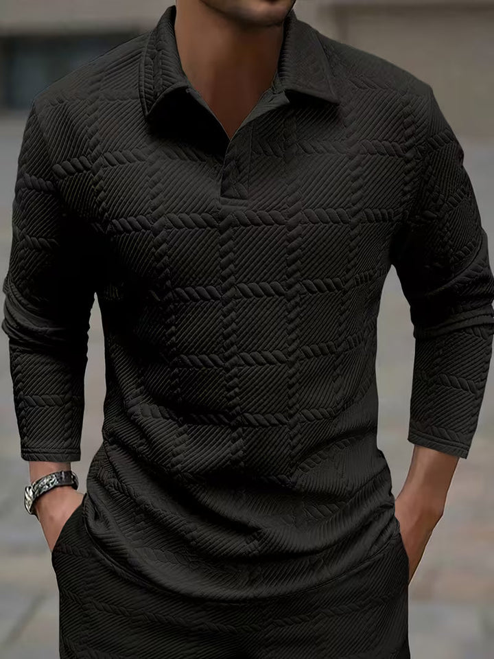 Lorcan | Classic Knit Jacquard Collar Shirt
