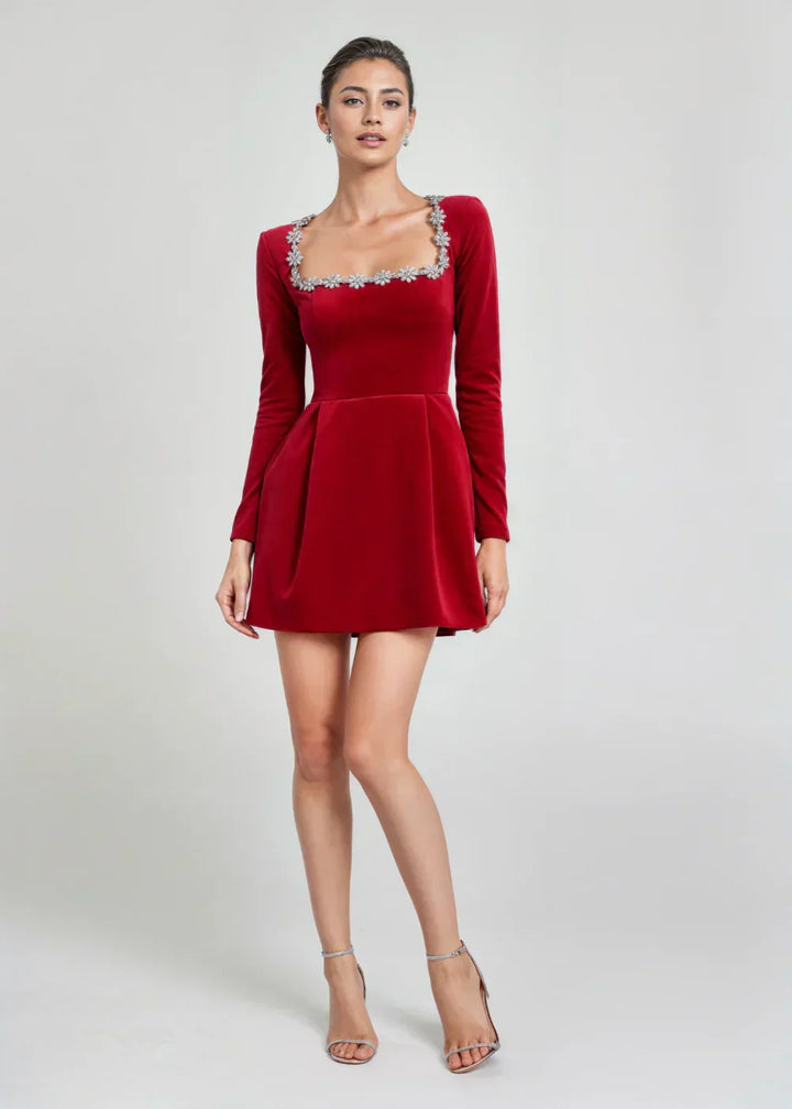 Kendra | Elegant Velvet Mini Dress