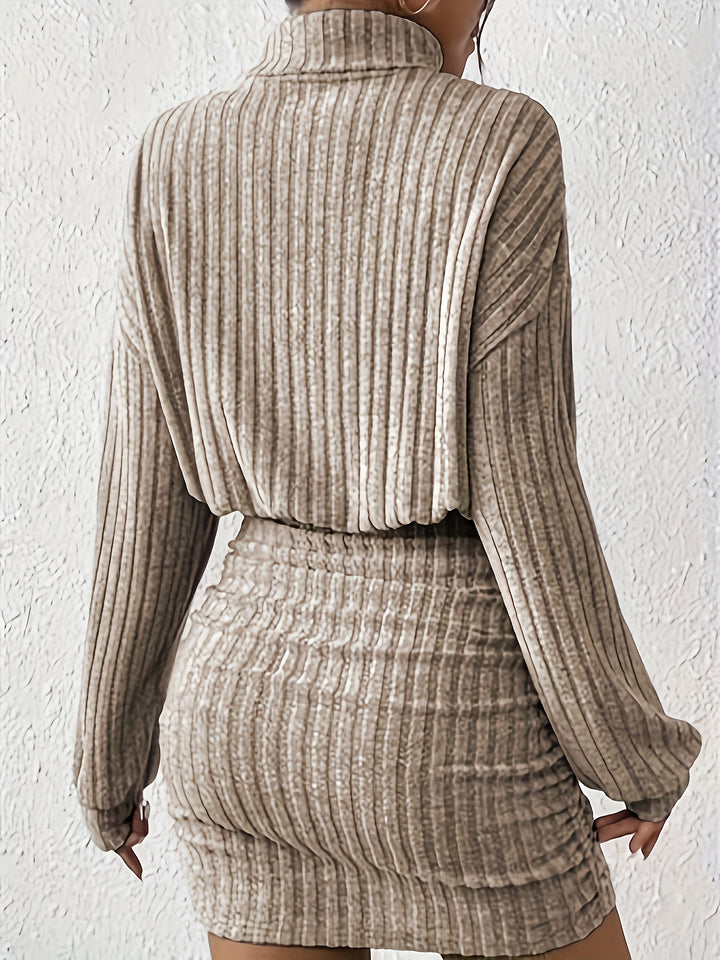 Selene | Ribbed Long-Sleeve Dress