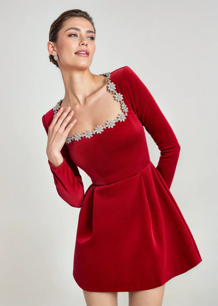 Kendra | Elegant Velvet Mini Dress