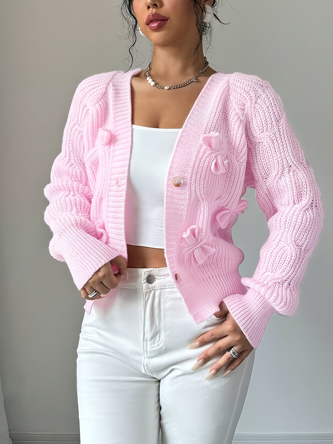 Faye | Soft Bow-Detail Cardigan