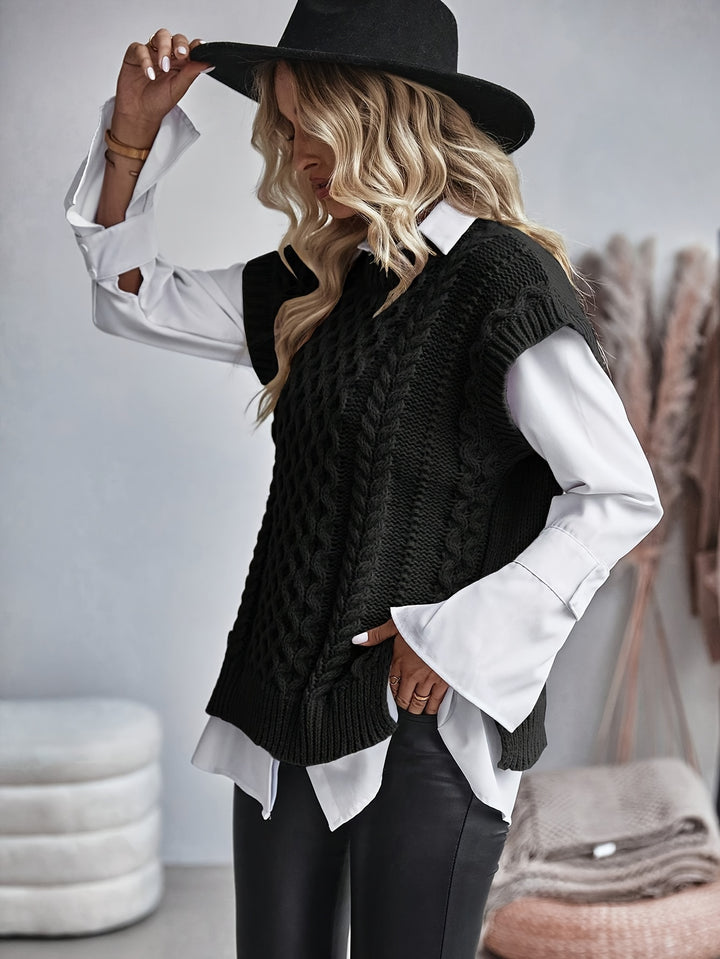 Rosetta | Cable-Knit Sweater Vest