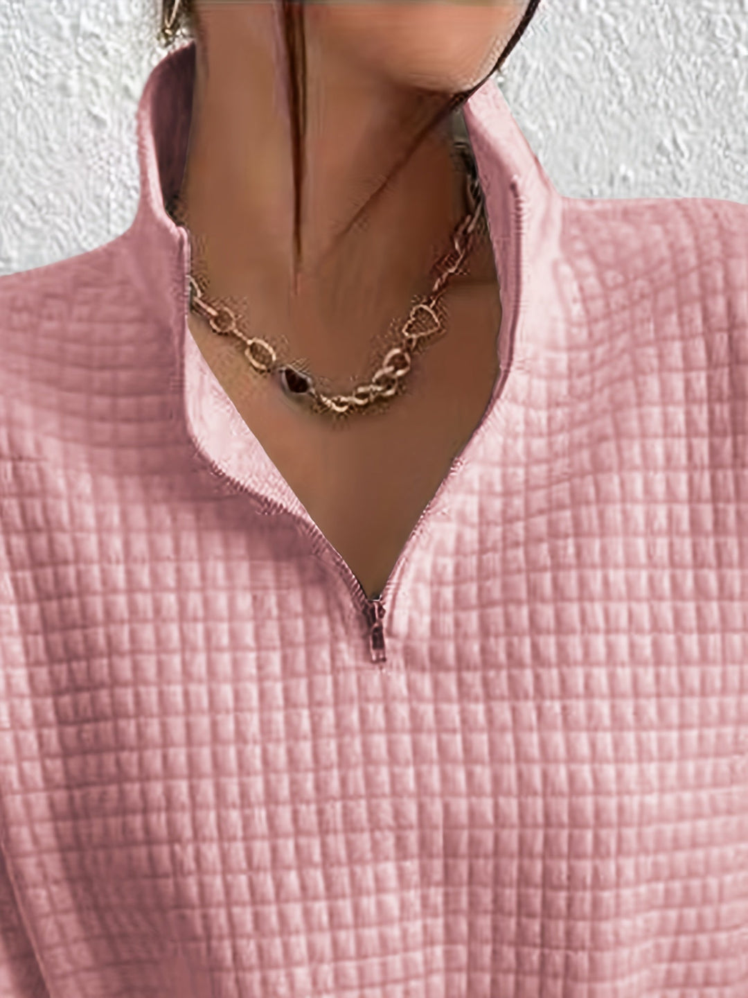 Paige | Textured Quarter-Zip Pullover