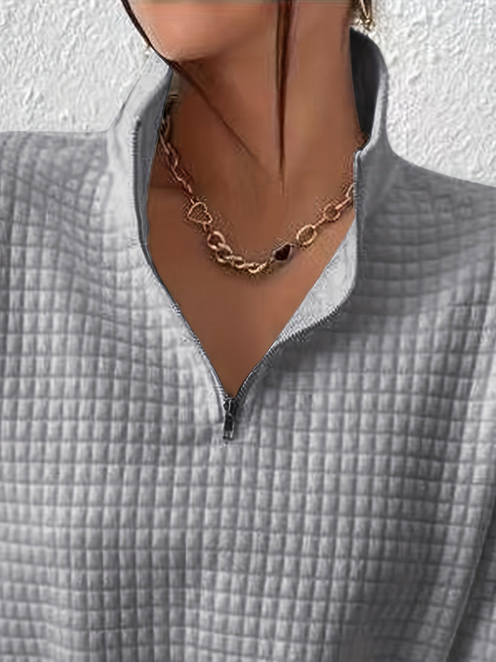 Paige | Textured Quarter-Zip Pullover