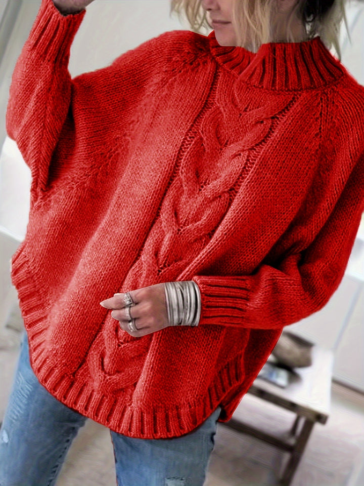 Maisie | Cable-Knit High-Neck Sweater