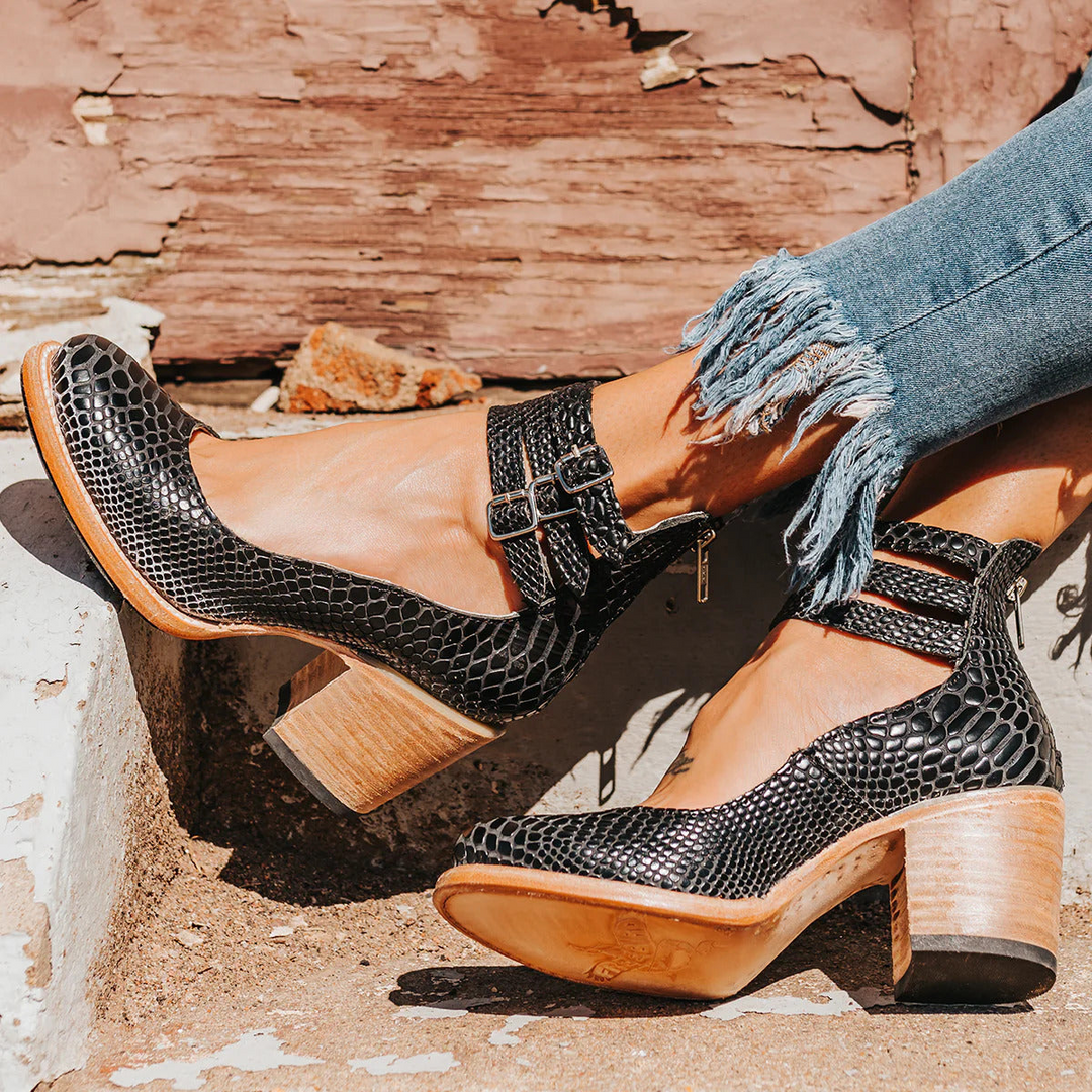 Victoria | Vintage Buckle Heel Ankle Boots