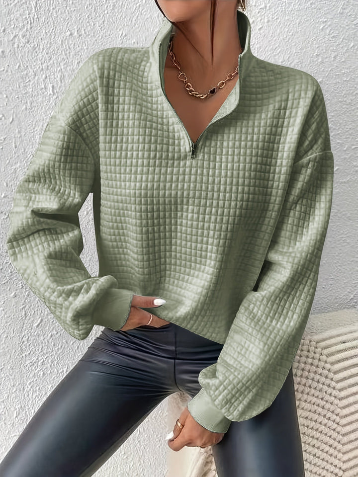 Paige | Textured Quarter-Zip Pullover