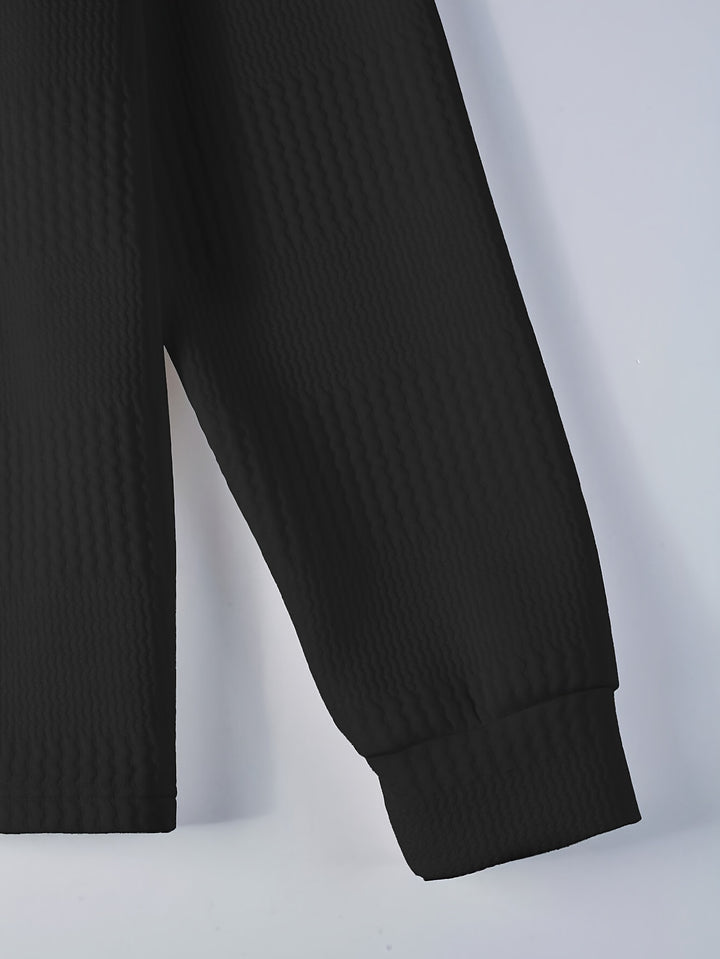 Reid | Textured Long Sleeve Polo Shirt