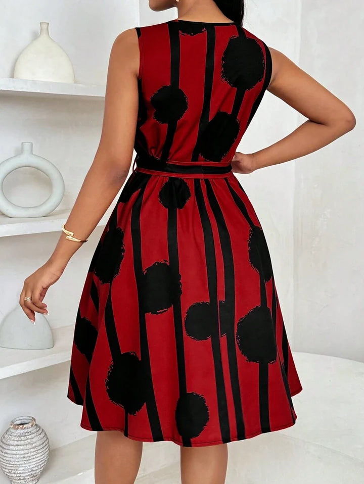 Genevieve | Belted Sleeveless Mini Dress