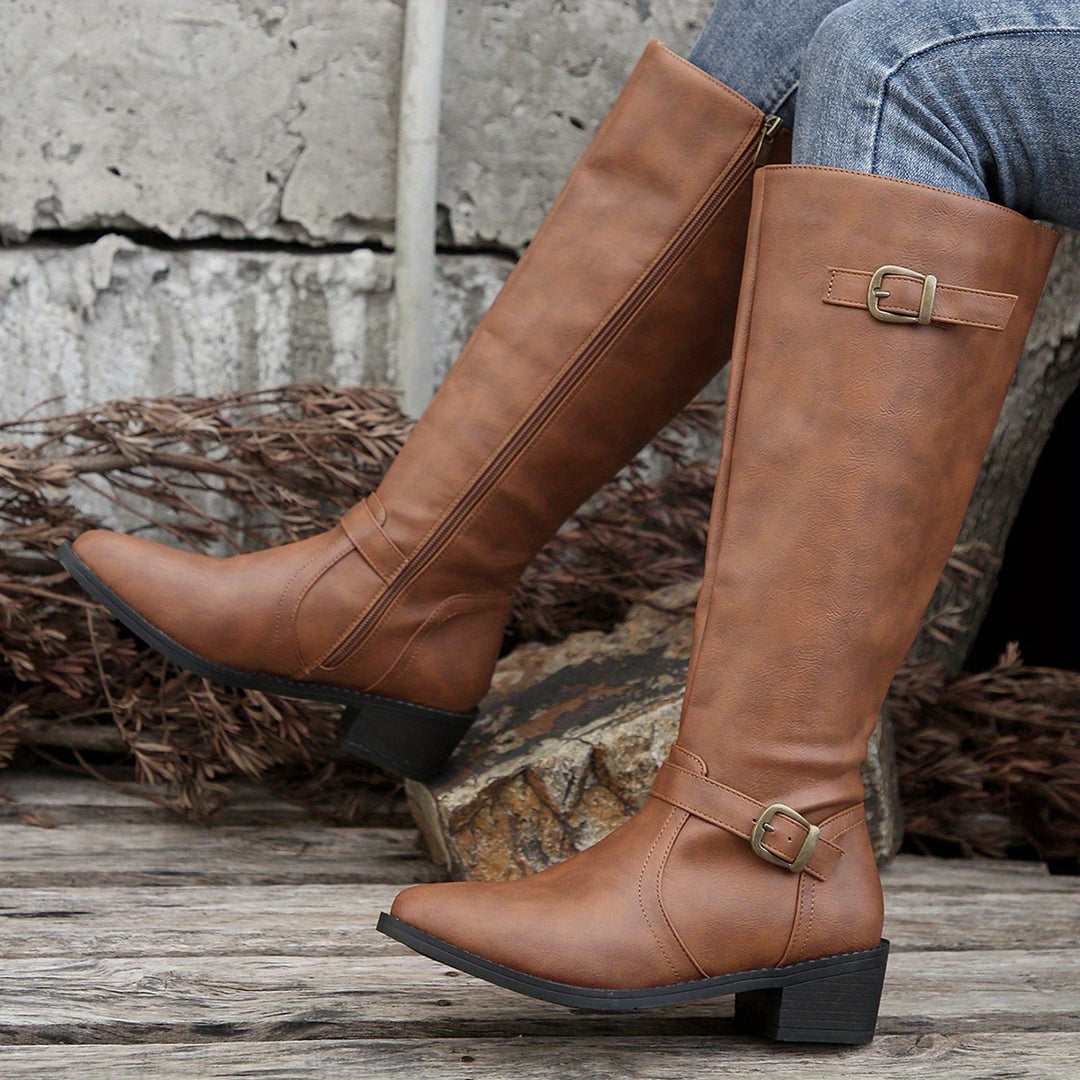 Lucinda | Buckle-Detail Knee-High Boots