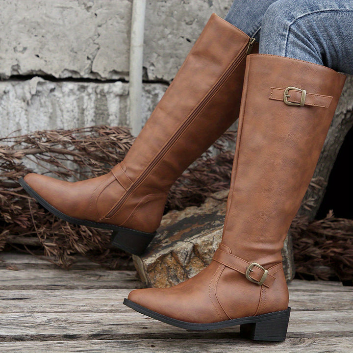 Lucinda | Buckle-Detail Knee-High Boots