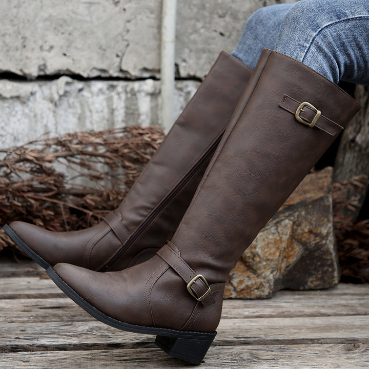 Lucinda | Buckle-Detail Knee-High Boots
